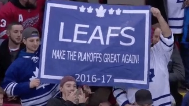 Red Wings fan not impressed with Maple Leafs playoff banner