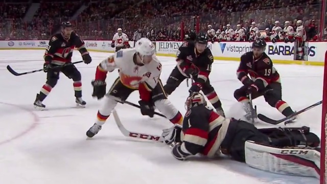 Monahan slips nifty between-the-legs goal past Condon