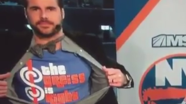 Islanders' broadcaster DiPietro channels Bob Barker postgame