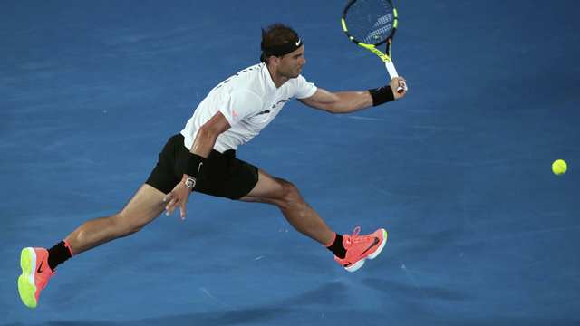 Watch: Nadal hits running forehand slice winner to secure crucial hold