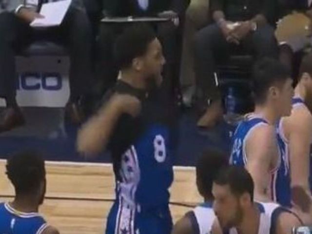 Sixers' Okafor forgets warmup shirt upon entering game