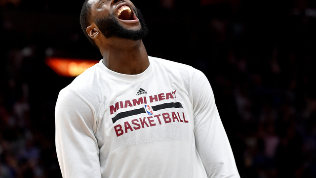 Watch: Heat's Johnson defends Whiteside's honor, shoves Prince