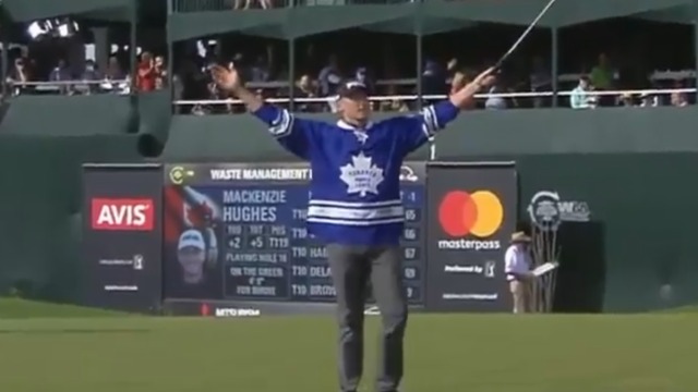 Hughes hits birdie wearing Matthews jersey, Maple Leafs rookie responds