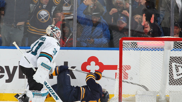 Watch: Sabres' Kane pots OT winner, crashes headfirst into boards