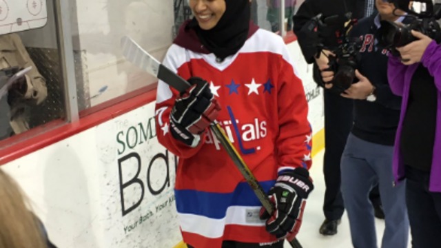 UAE national team member Fatima Al Ali practices with Capitals