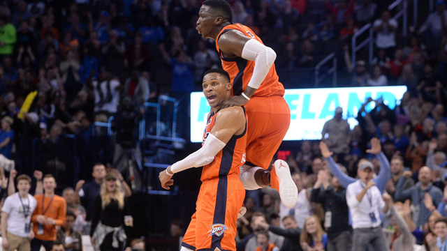Watch: Oladipo's 360 fast-break layup gives Westbrook 26th triple-double