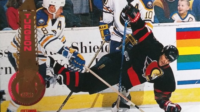 Kane matches Sylvain Turgeon, whose hockey card he photobombed as a kid