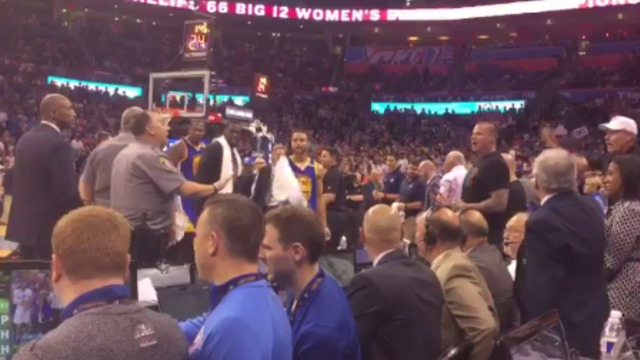 Watch: Police intervene to warn Thunder fan heckling Green