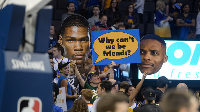 Watch: Westbrook, Durant have heated exchange