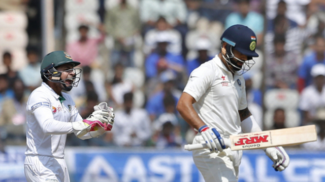 India bat again after Bangladesh bowled out for 388