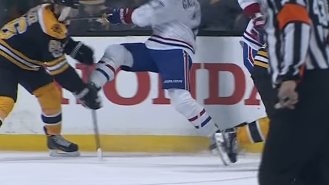 Galchenyuk catches Miller in face with high stick