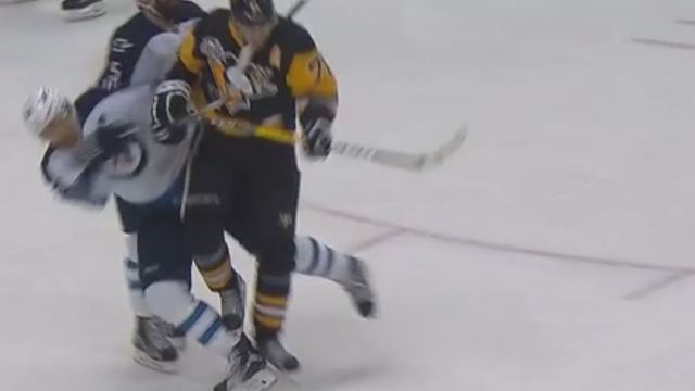Malkin's high hit on Wheeler ignites line brawl between Jets, Penguins