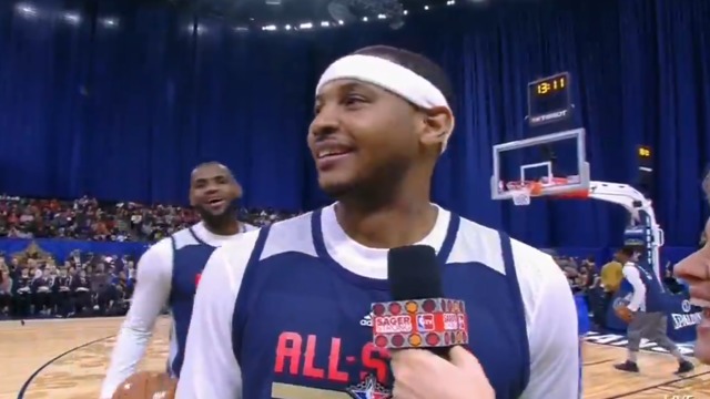 LeBron sings 'I'm not the oldest anymore' to Melo