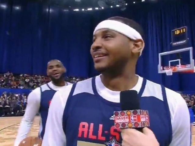 LeBron sings 'I'm not the oldest anymore' to Melo