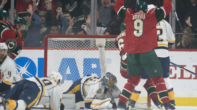 Watch: Koivu scores off Wild bounce for 600th career point
