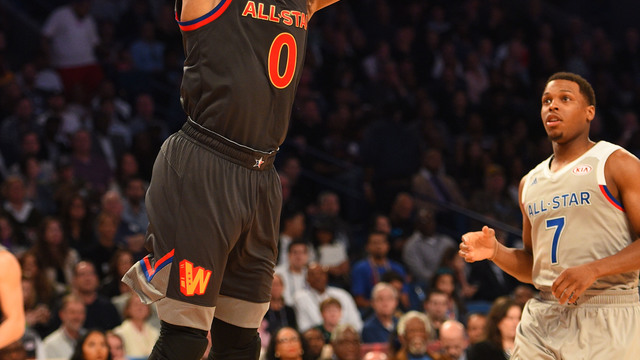 Watch: KD, Westbrook play give-and-go at All-Star Game