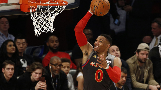 Westbrook, Durant reflect on 1st-half alley-oop: 'A great basketball play'