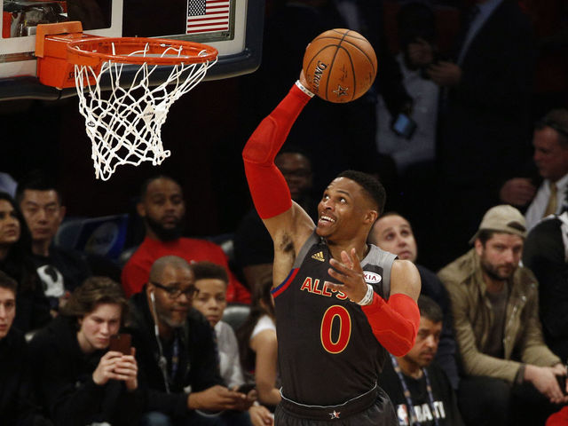 Westbrook, Durant reflect on 1st-half alley-oop: 'A great basketball play'