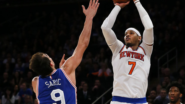 Watch: Carmelo buries 76ers with game-winning jumper