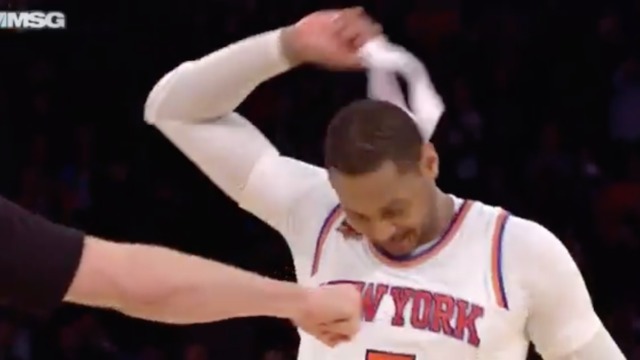 Melo trashes headband after bricking potential game-winner