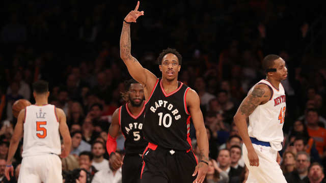 DeRozan continues torrid scoring pace in Lowry's absence