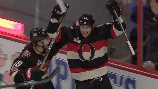 Burrows fires 1st goal as a Senator in debut