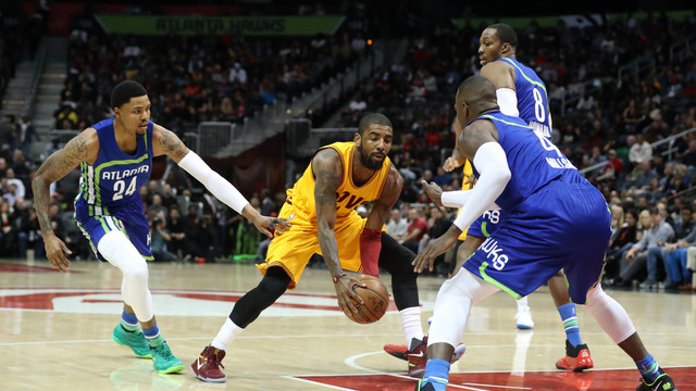 Watch: Cavs cap 10-pass possession with Irving 3