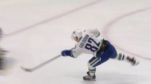 Goldobin beats Bishop on breakaway for 1st as a Canuck