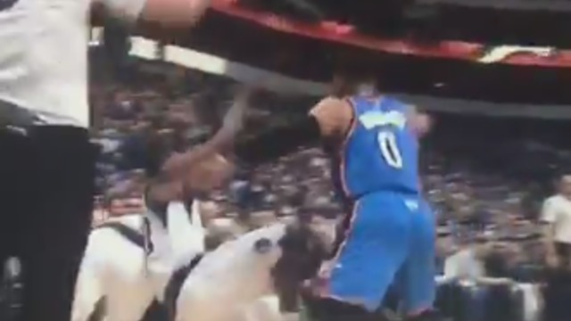 Westbrook hit with flagrant after mixing it up with Curry, bowling over Barnes