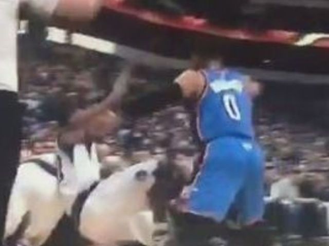 Westbrook hit with flagrant after mixing it up with Curry, bowling over Barnes