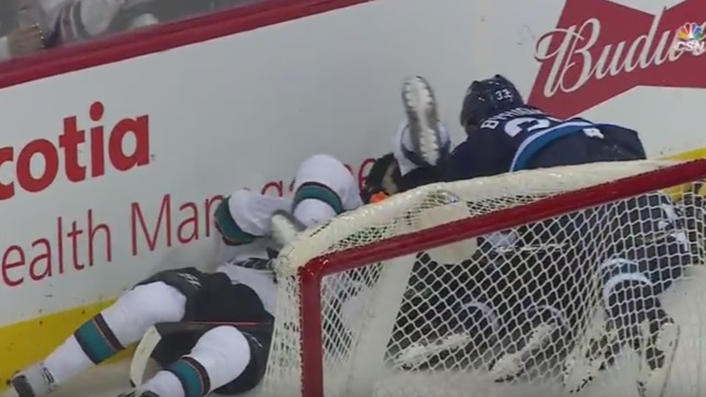 Watch: Byfuglien takes out 3 players at once