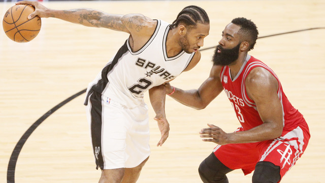 Watch: Kawhi drains dagger 3, blocks Harden for the win