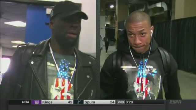 Draymond, Isaiah show up to Oracle wearing same shirt
