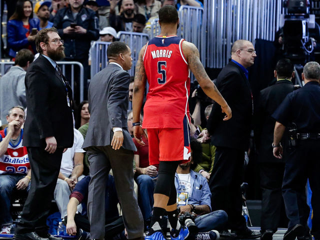 Morris denies he intentionally kicked Plumlee in groin