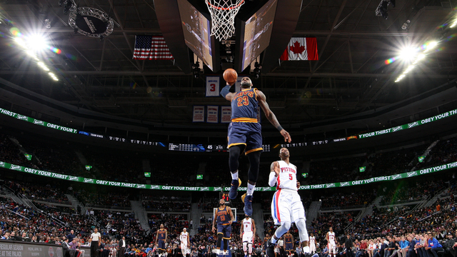 LeBron dunks all over Pistons