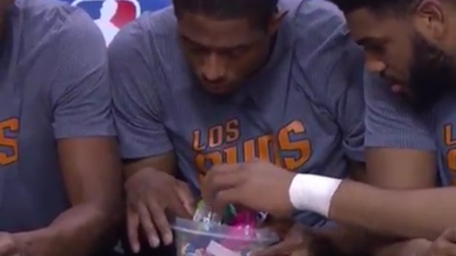 Suns play trick or treat on bench during Lakers game