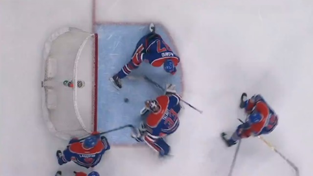 Watch: McDavid, Talbot combine for own goal vs. Penguins