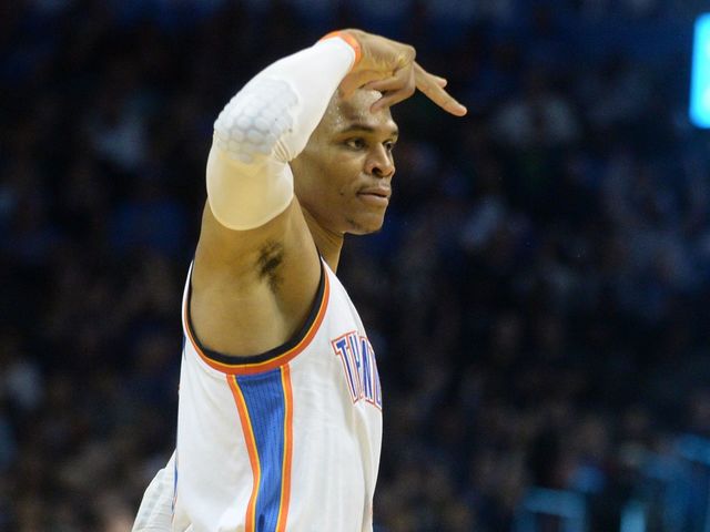 Watch: Halfcourt shot earns Westbrook 'MVP' chants at basketball camp