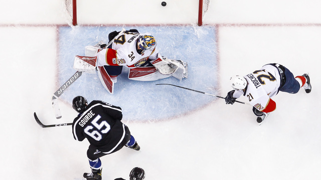 Watch: Lightning's Gourde strips Panthers en route to 1st career goal