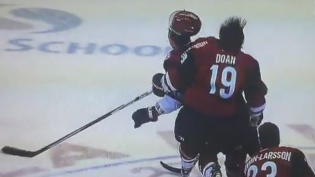 Doan, Chychrun involved in nasty pregame collision