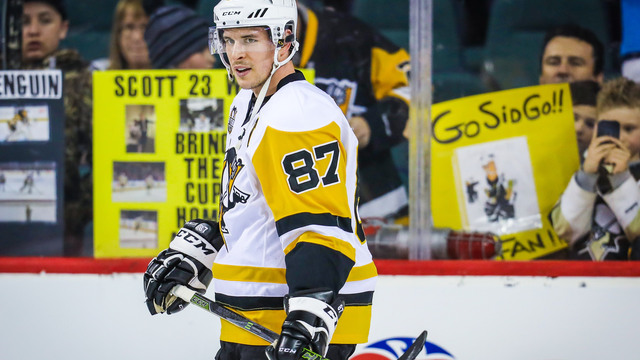 Crosby meets 5-year-old with brain tumors