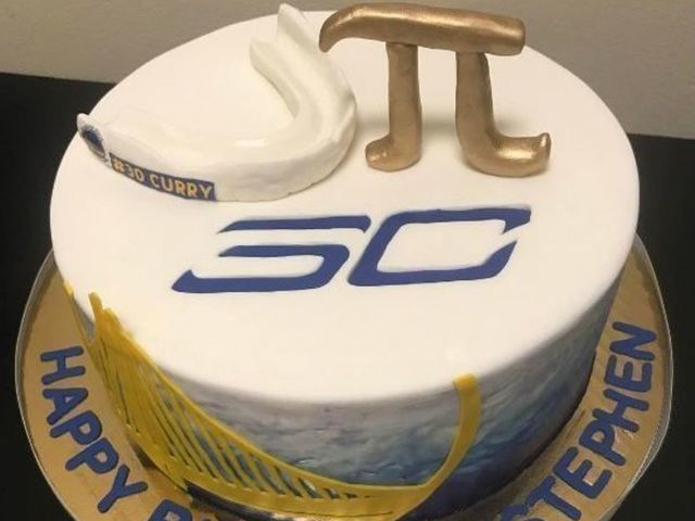 Stephen Curry's birthday cake features mouthguard, pi symbol