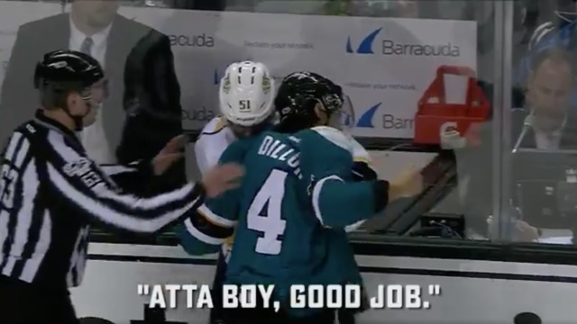 Sharks' Dillon, Predators' Watson exchange actual pleasantries after fight