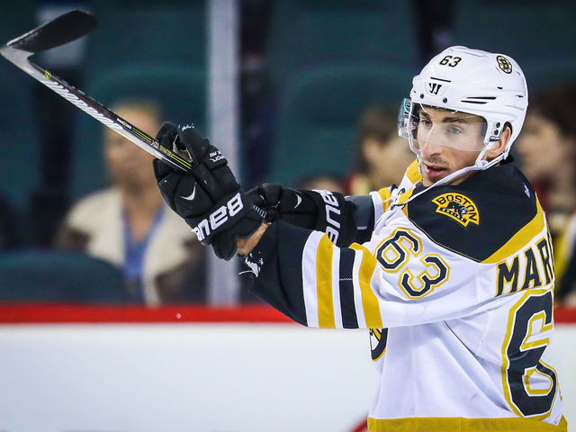Watch: Johnson hands Marchand league lead in goals