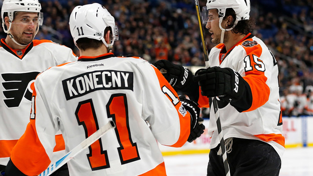 Watch: Del Zotto finishes off pretty tic-tac-toe with Giroux, Voracek