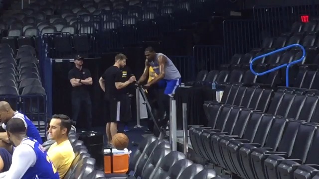 Watch: Durant rides stationary bike in OKC