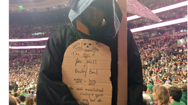 Grim Reaper shows up in Boston to mourn 'egos' of Wall, Beal