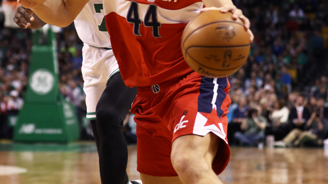 Watch: Wizards' Bogdanovic tripped by ref, preventing open 3-pointer