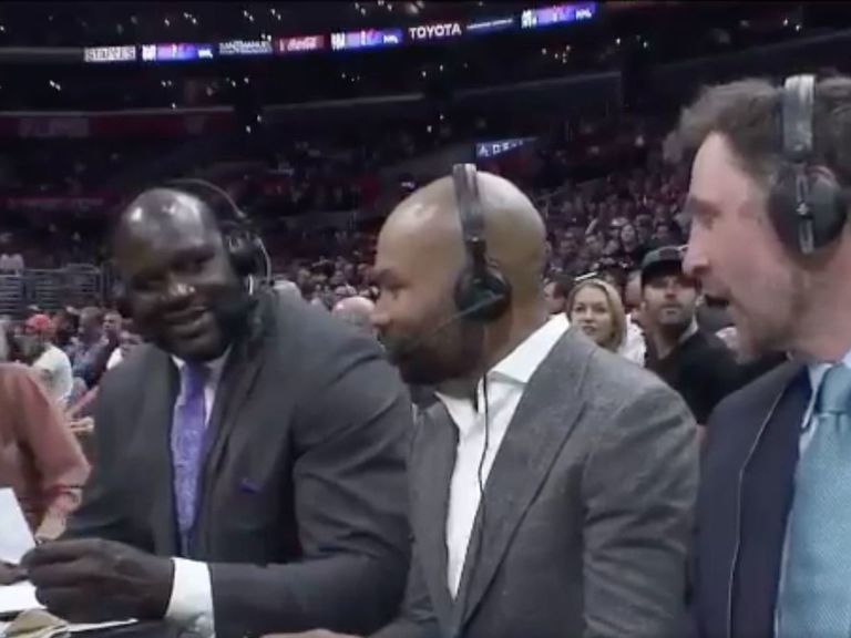 Watch TNT tricks Shaq into saying 'practice your free throws' in