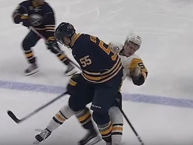Watch: Penguins' Guentzel leveled by Ristolainen